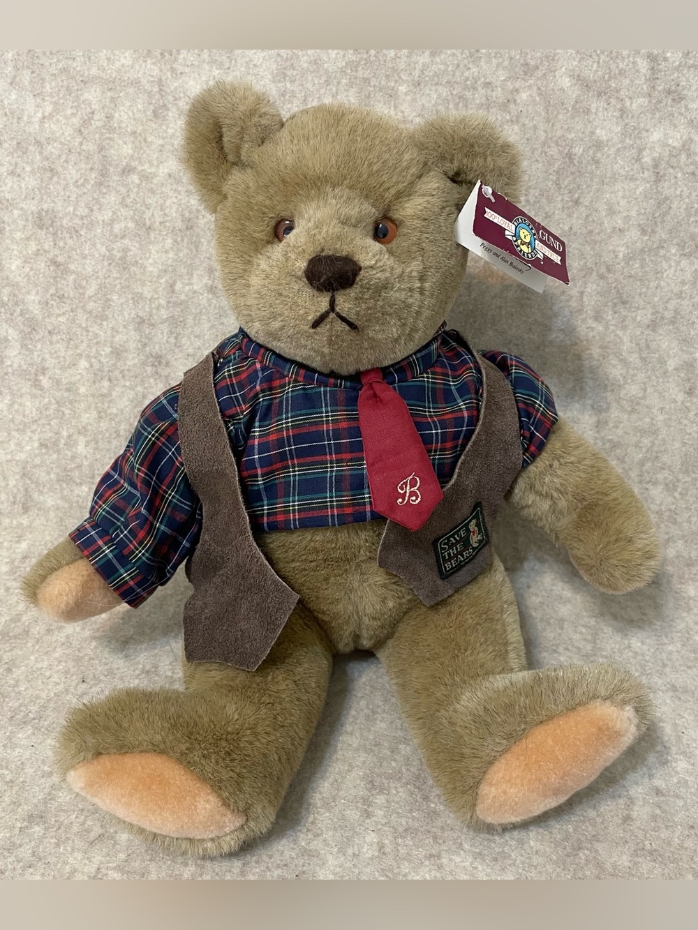 Vintage Gund Bialosky Brown Bear Stuffed Animal Save the Bears 12" Plush